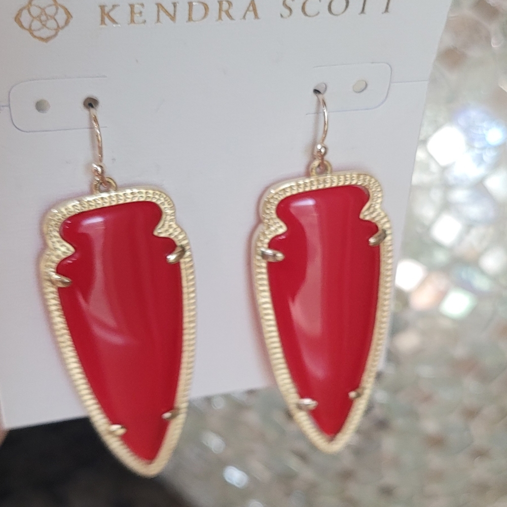 Kendra Scott Translucent Red Arrowhead Skylar Ear… - image 7